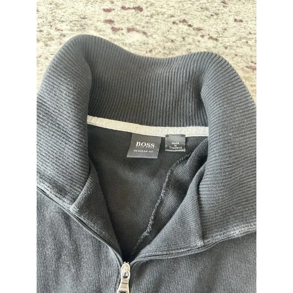 Hugo Boss Black Quarter-Zip Pullover Sweater Sz XL